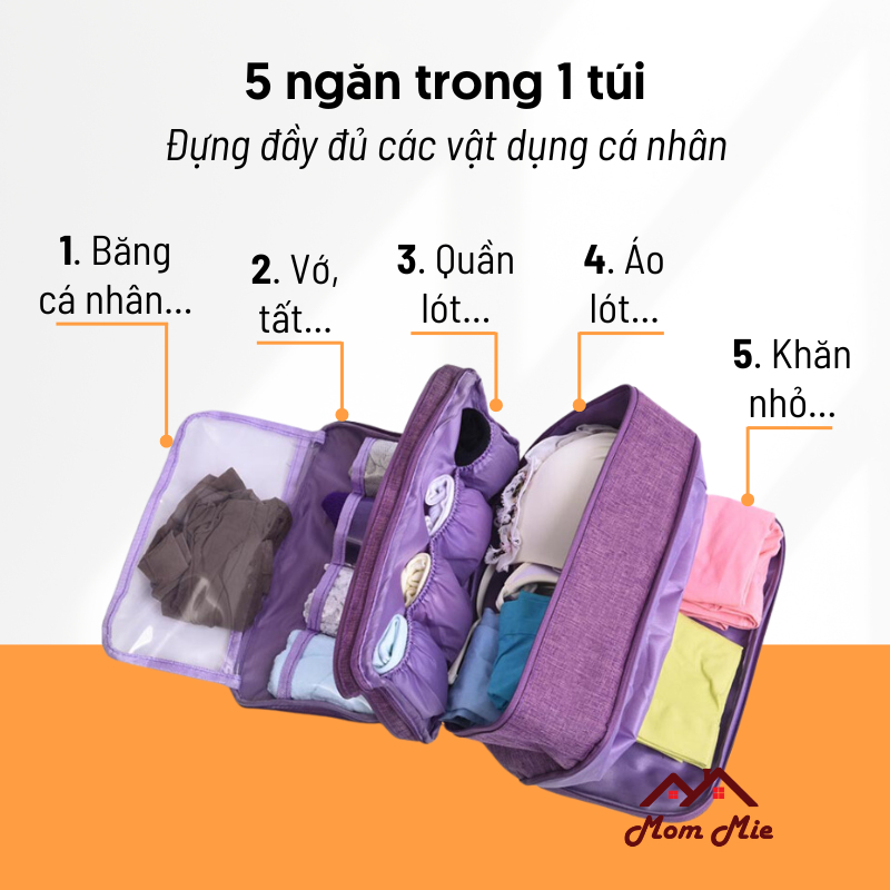Túi đựng đồ lót cá nhân nhiều ngăn du lịch, chống thấm nước. Travel Underwear bag - T031