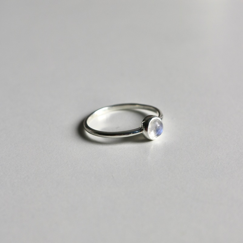 Nhẫn Nữ Bạc 925 Đá Mặt Trăng Đơn Giản Moonstone Ring Mercie Jewelry