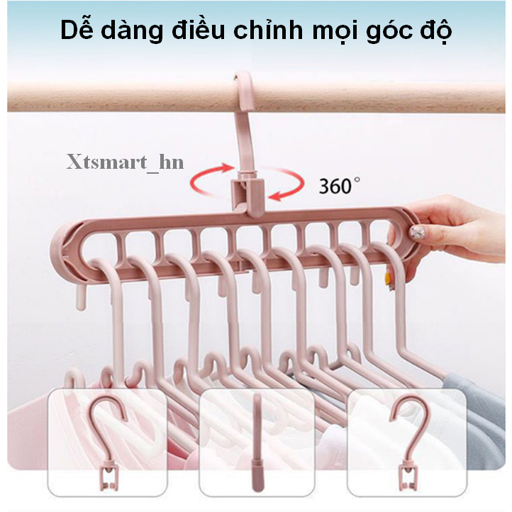 Móc Treo Quần Áo Đa Năng 9 Lỗ