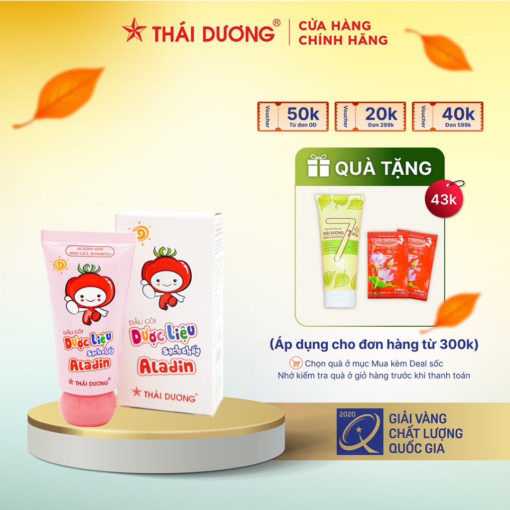 Dầu gội dược liệu ngăn ngừa chấy Aladin 30g - Sao Thái Dương