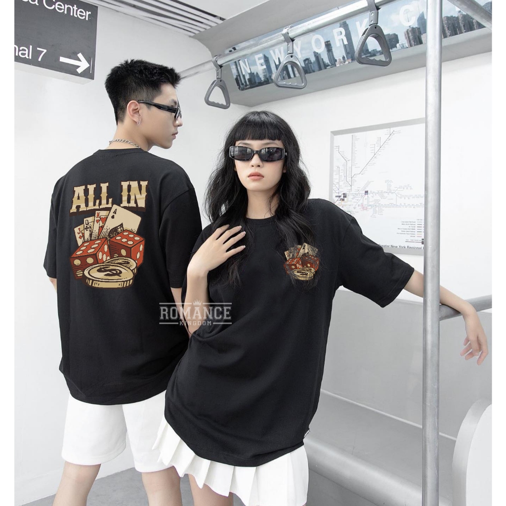 Áo Thun Sweater Nam Nữ Unisex In Hình Lá Bài ALL IN Chất Vải Cao Cấp Co Giãn Thấm Hút Mồ Hôi