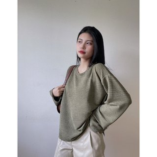 Áo thun xốp trơn dài tay quảng châu, full 3 màu, dáng basic, loại 1