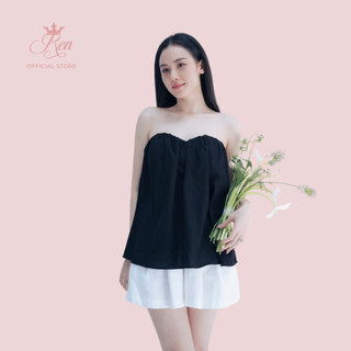 Ren by tee - áo cúp ngực linen linen strapless top