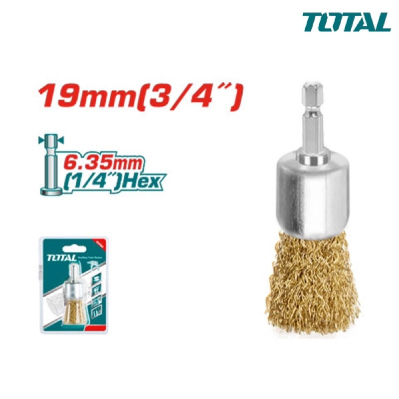 Chổi cước thau 19mm chui dạng gài cho máy siết vít TOTAL TAC301961 (Chính hãng TPC)