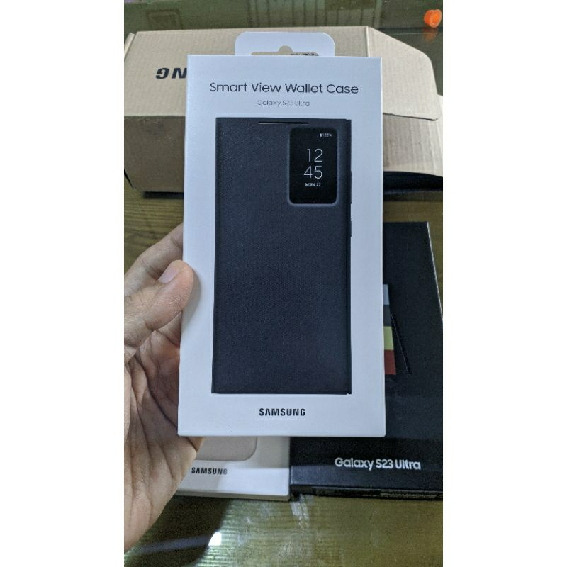 Bao da Smart View Wallet cho S23 Ultra - mới, nguyên seal - Màu đen