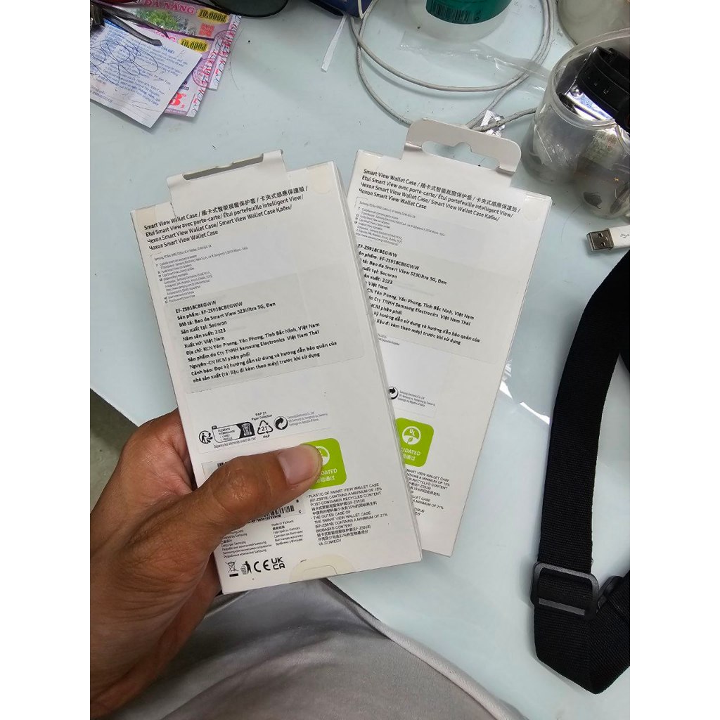 Bao da Smart View Wallet cho S23 Ultra - mới, nguyên seal - Màu đen