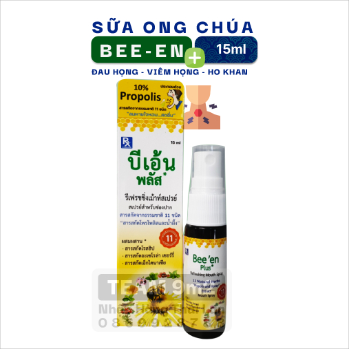 01 Chai Xịt Họng keo ong tự nhiên từ Thái Lan Nội Địa hiệu BEE-EN Plus Propolis Spray 15ml