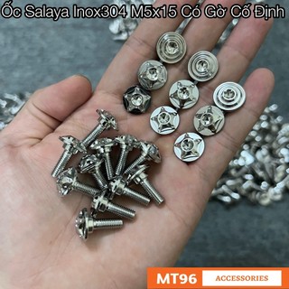 Ốc salaya inox có gờ 5ly15 5li15 5ly 5li , ốc salaya dàn áo honda có gờ inox304