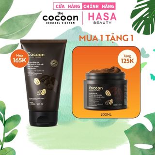 Cà phê đak lak làm sạch da chết mặt 150ml tặng tẩy da chết body 200ml | thuần chay 100%