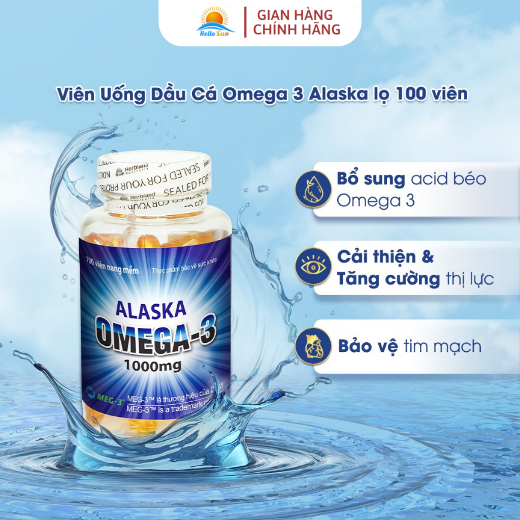 Viên uống dầu cá Omega 3 Alaska giúp sáng mắt