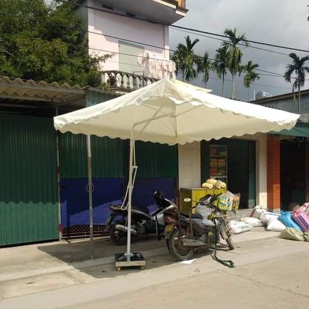 Ô Dù Lệch Tâm Mái Vuông Che Nắng Mưa Ngoài Trời 2m5x2m5 Vải Dù Polyter Nhập Khẩu Có In Logo Thương Hiệu