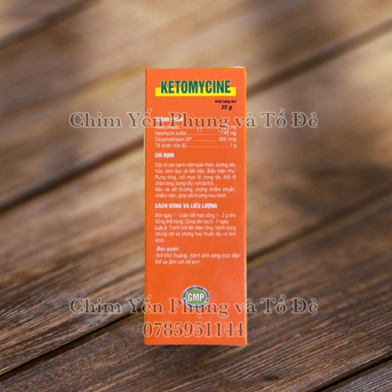 Kem Bôi Nấm Trên Chó Mèo, Gia Súc Và Gia Cầm Ketomycine Tuýp 25g