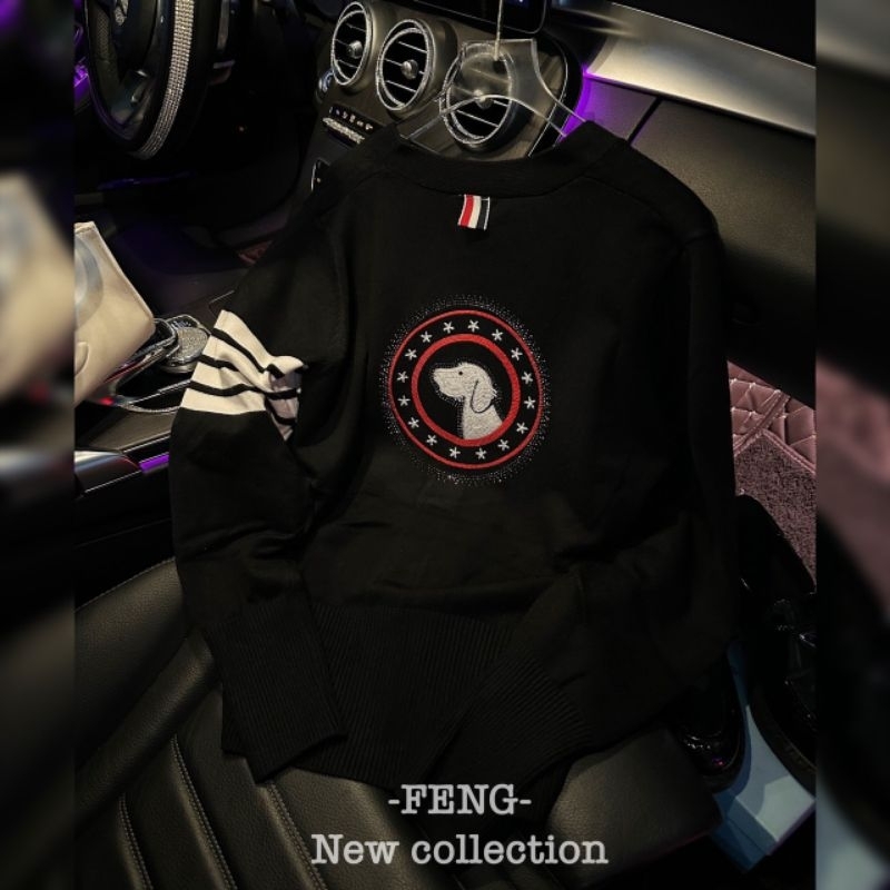 Áo cadigan len cún đá thêu hàng QCL1