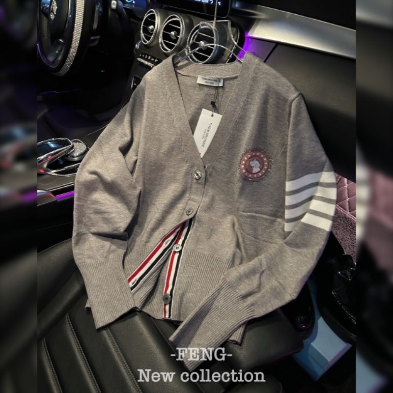 Áo cadigan len cún đá thêu hàng QCL1