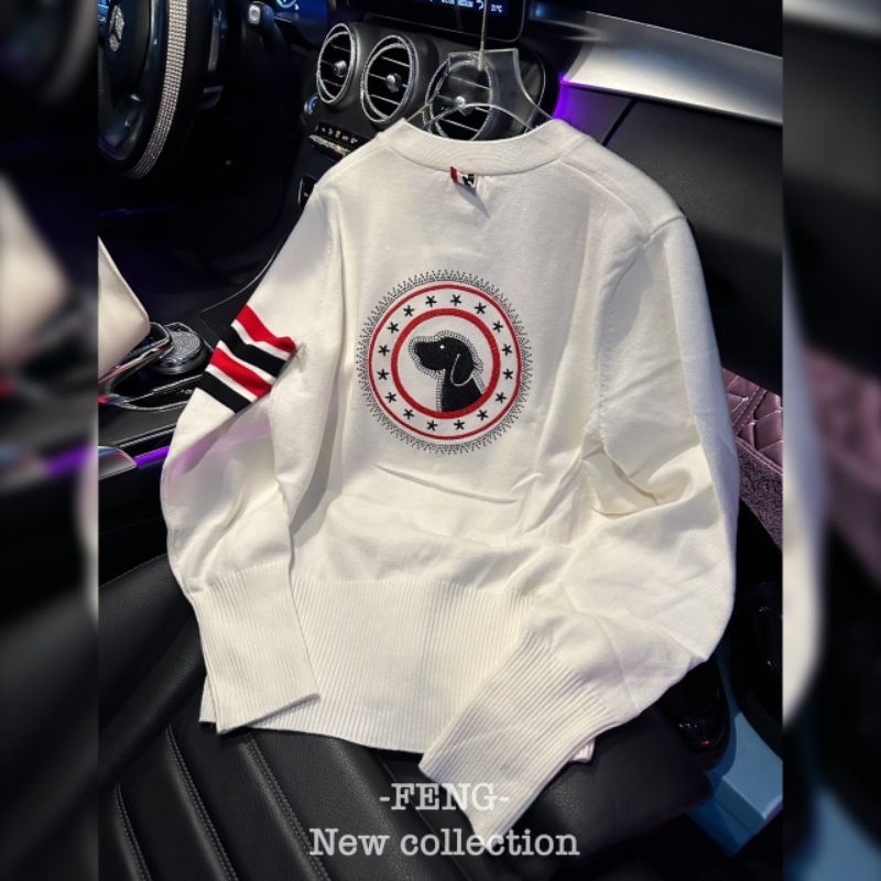 Áo cadigan len cún đá thêu hàng QCL1