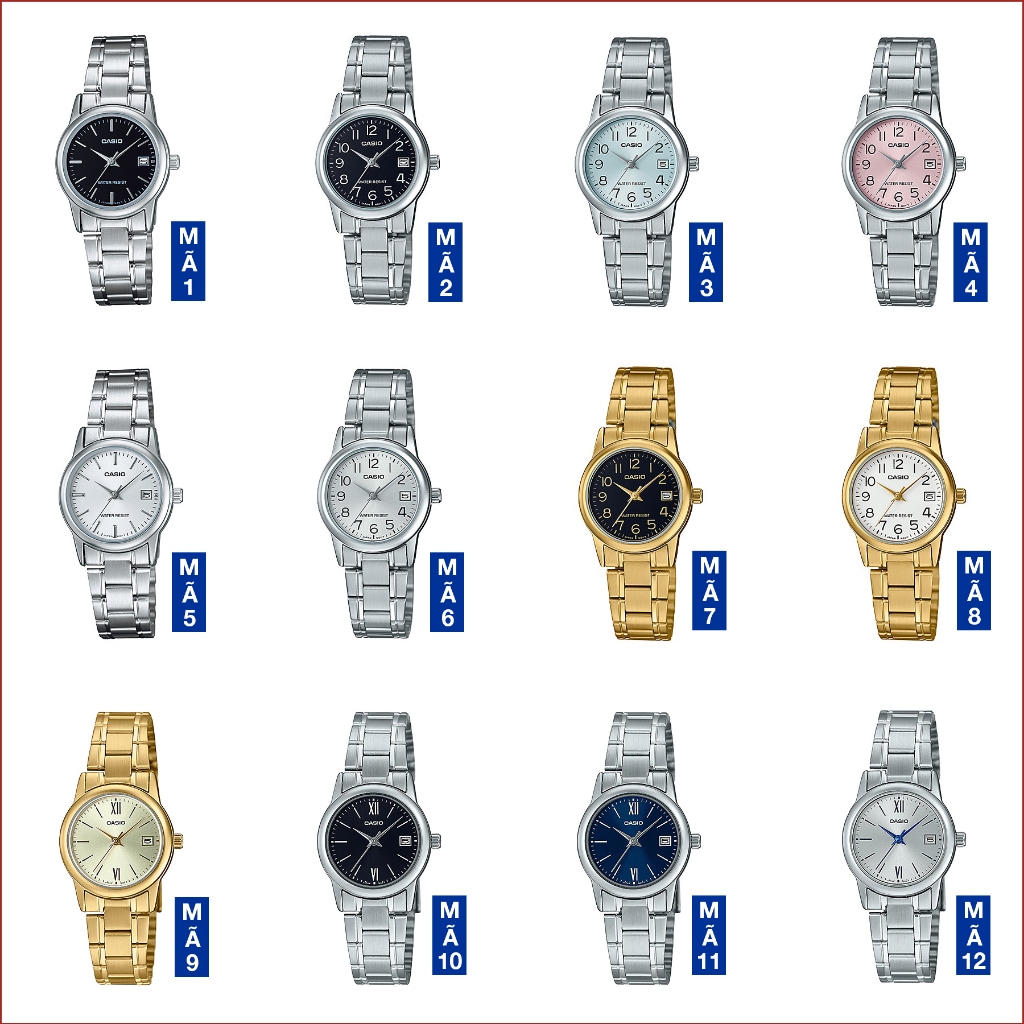 Đồng hồ nữ dây kim loại Casio chính hãng Anh Khuê LTP-V002 Series