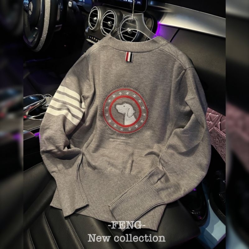 Áo cadigan len cún đá thêu hàng QCL1