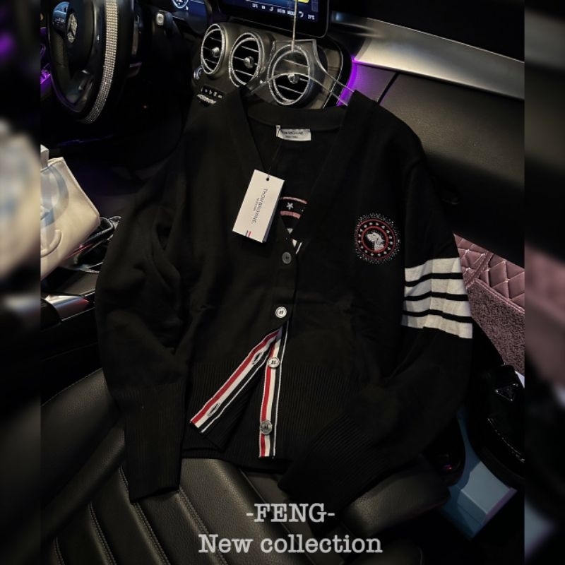 Áo cadigan len cún đá thêu hàng QCL1