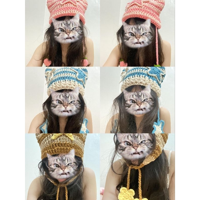 Cat beanie- mũ tai con meo meo trông nghệ nghệ