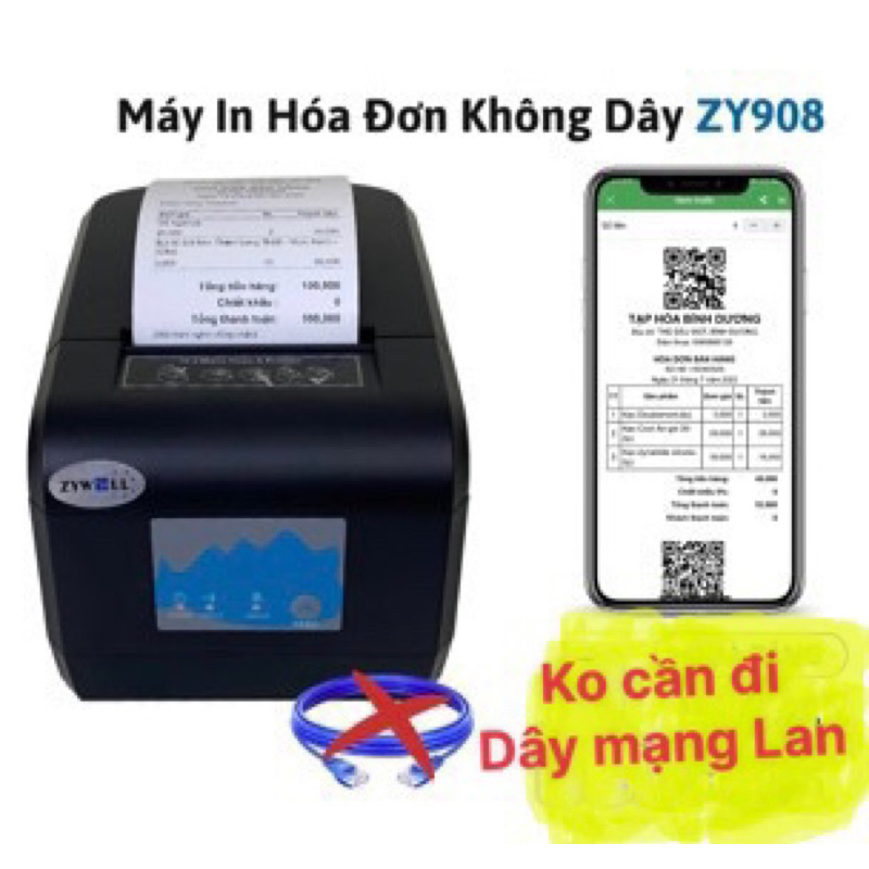 Máy in hóa đơn Xprinter In Điện Thoại k80 - Máy in nhiệt T80L Mạng Lan + USB in cả máy tính/ laptop chính hãng