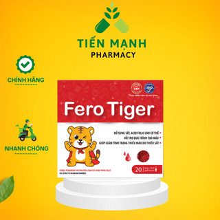 Sắt nước Fero Tiger - Bổ sung sắt, acid folic, hỗ trợ quá trình tạo máu - Hộp 20 ống - NT Tiến Mạnh