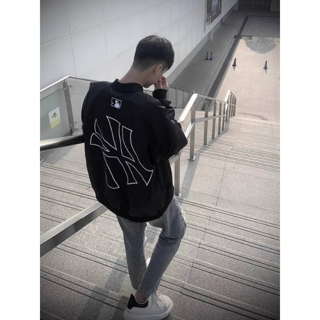 Áo Khoác Gió NY 2 Lớp💕Áo Bomber NY Dáng Rộng, Dành Cho Nam Nữ