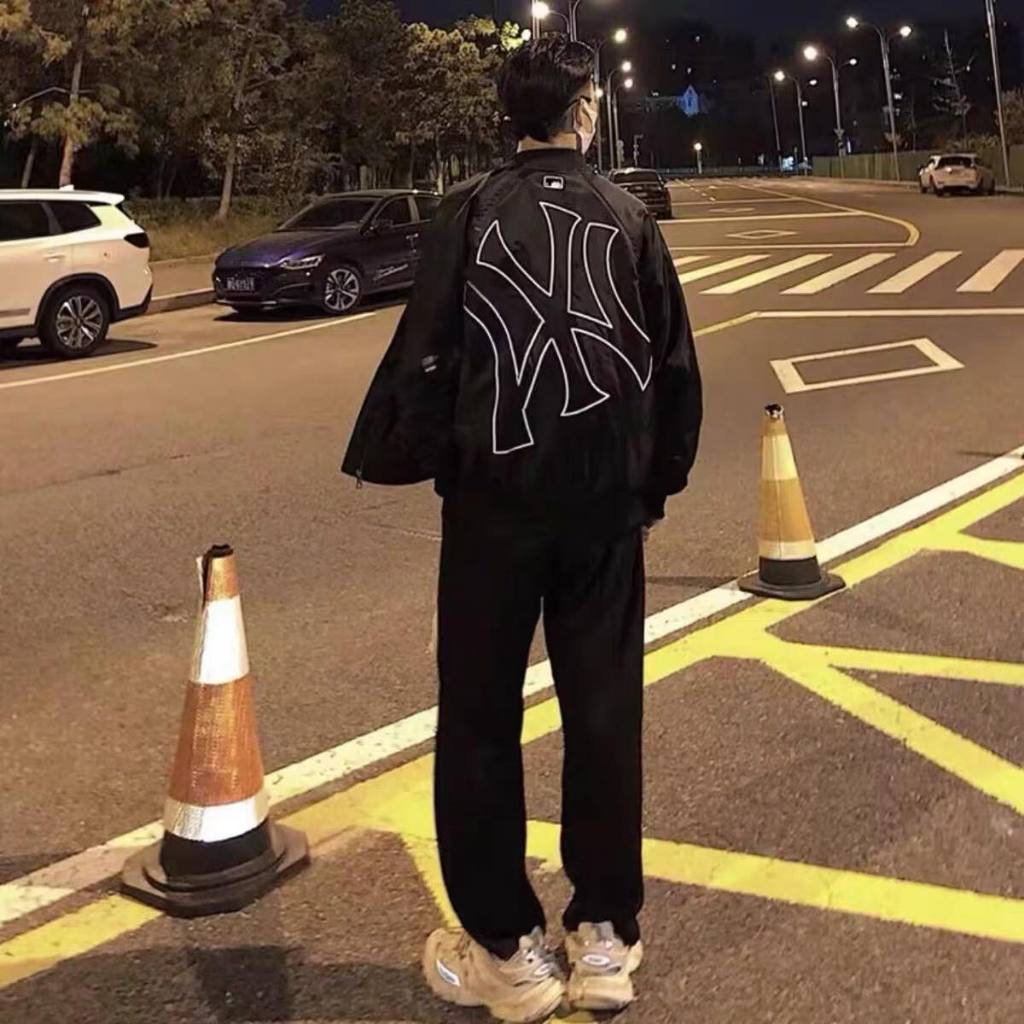 Áo Khoác Gió NY 2 Lớp💕Áo Bomber NY Dáng Rộng, Dành Cho Nam Nữ