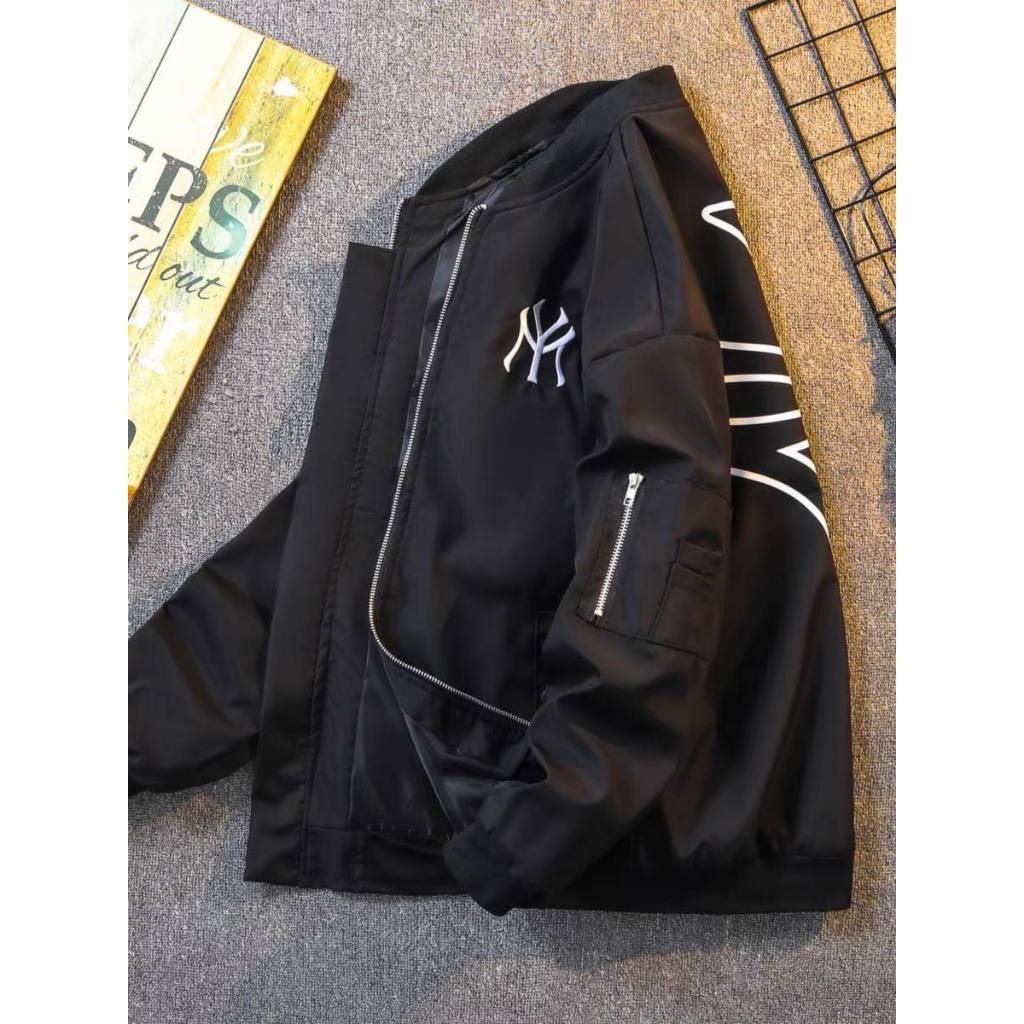 Áo Khoác Gió NY 2 Lớp💕Áo Bomber NY Dáng Rộng, Dành Cho Nam Nữ