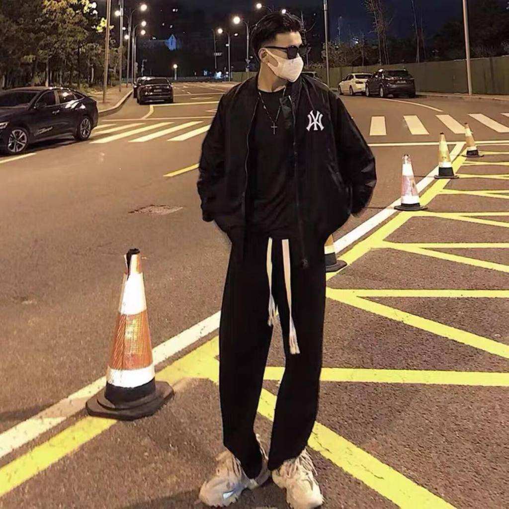 Áo Khoác Gió NY 2 Lớp💕Áo Bomber NY Dáng Rộng, Dành Cho Nam Nữ