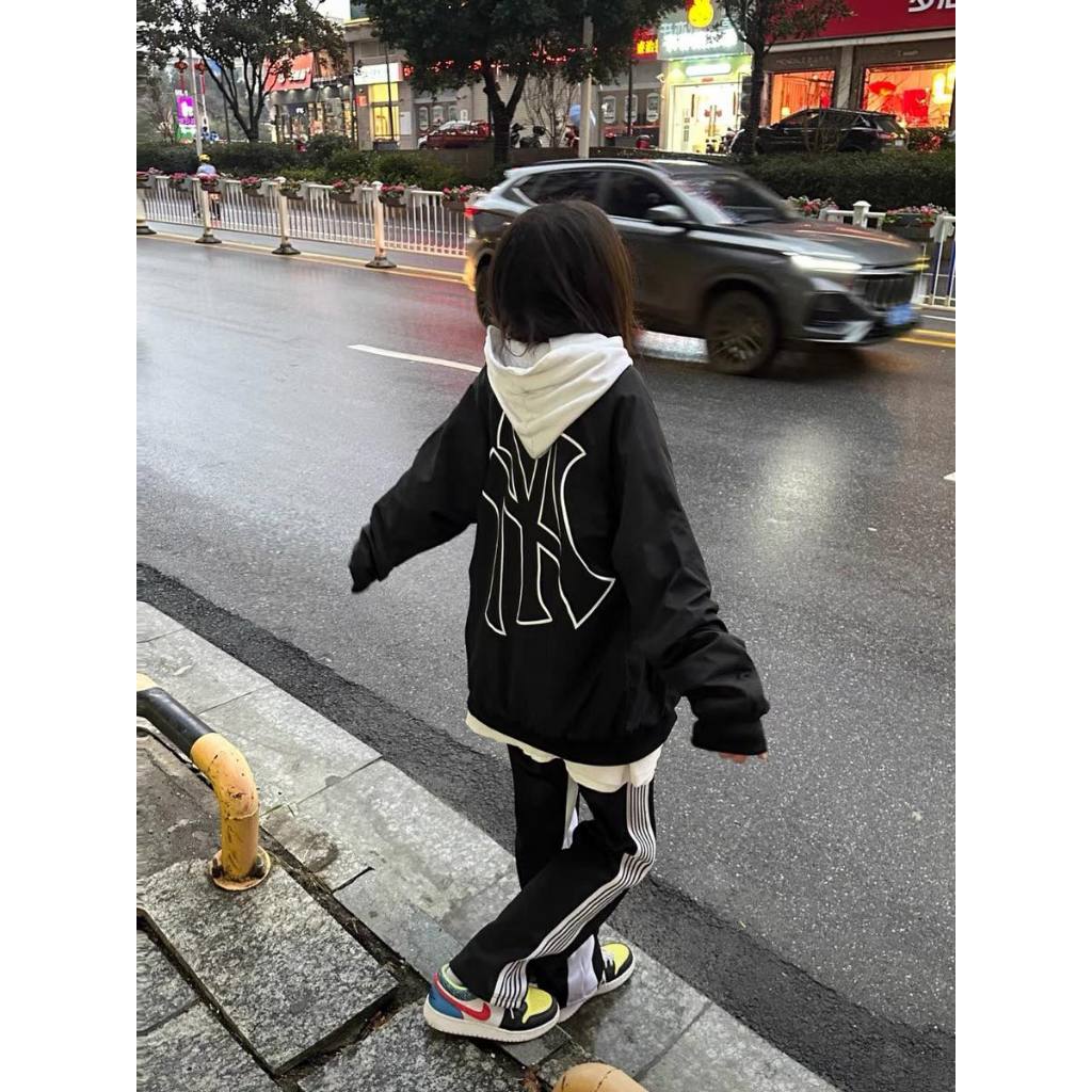 Áo Khoác Gió NY 2 Lớp💕Áo Bomber NY Dáng Rộng, Dành Cho Nam Nữ