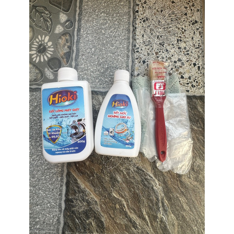 Combo tẩy lồng máy giặt HIOKI 300g + tẩy gioăng cao su  100g