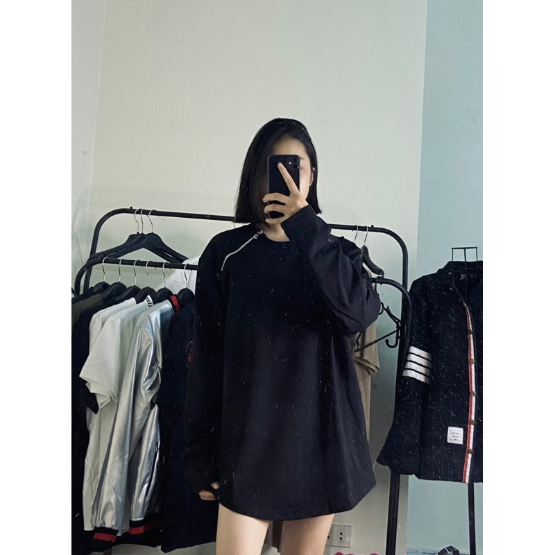 Phông dài tay zip cổ