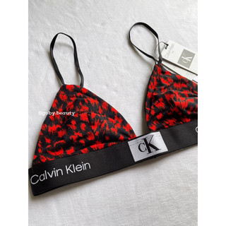 Áo bra CK Calvin Klein 1996 Cotton Stretch Unlined Triangle - Hazard Leopard