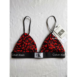 [BILL US] Áo bra CK Calvin Klein 1996 Cotton Stretch Unlined Triangle - Hazard Leopard