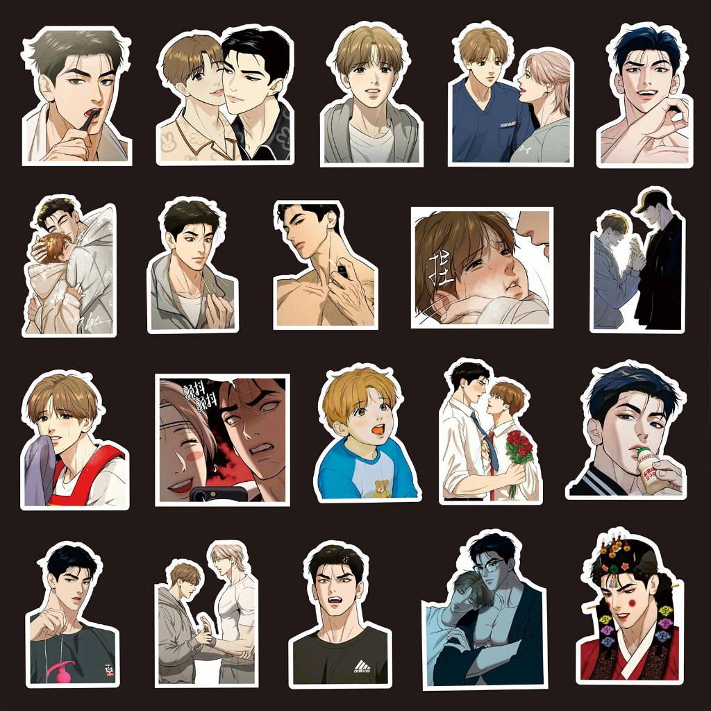 Set 65 stickers Korean BL Manwha Jinx Acrylic Stand Joo Jaekyung Kim Dan Secret Service Hình dán