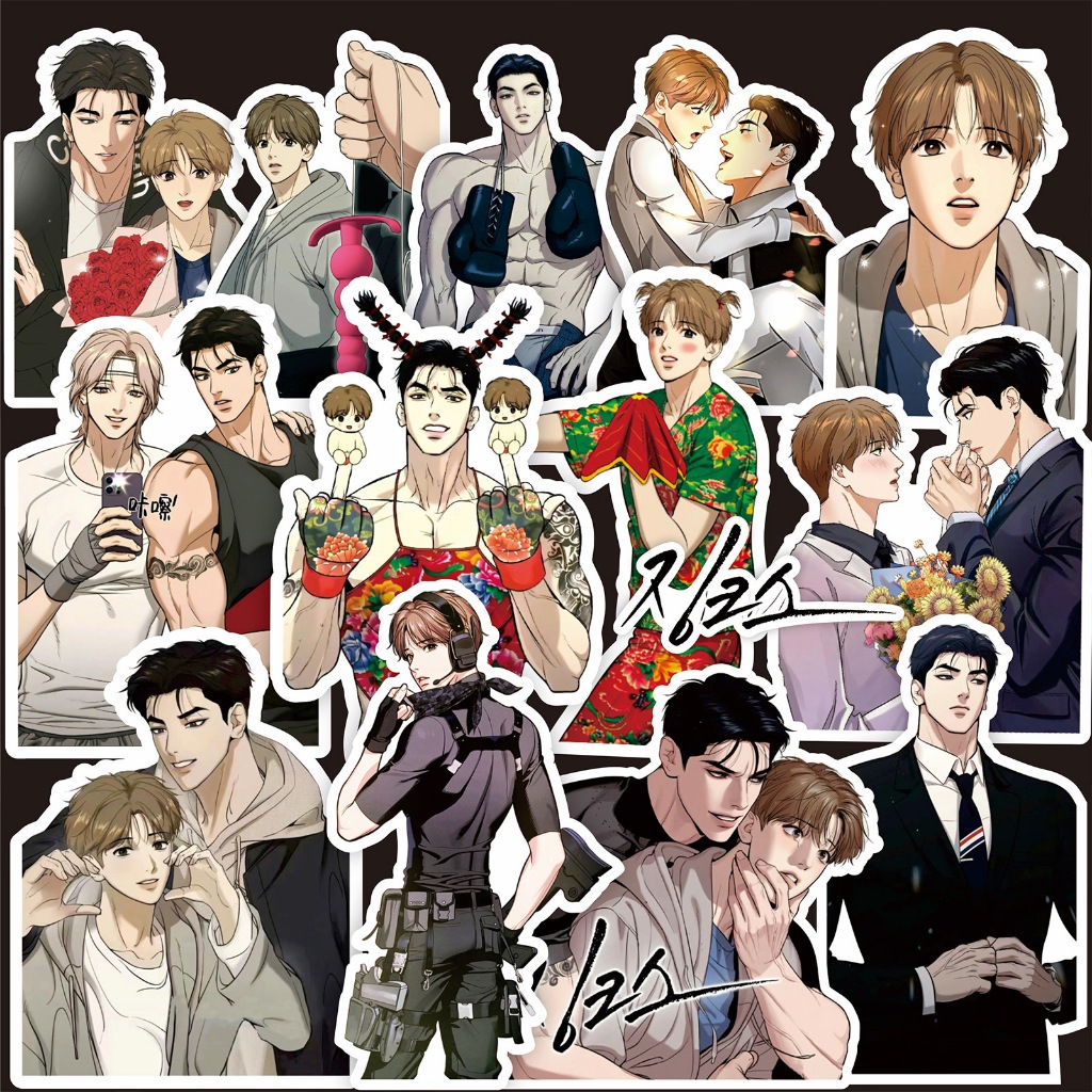 Set 65 stickers Korean BL Manwha Jinx Acrylic Stand Joo Jaekyung Kim Dan Secret Service Hình dán