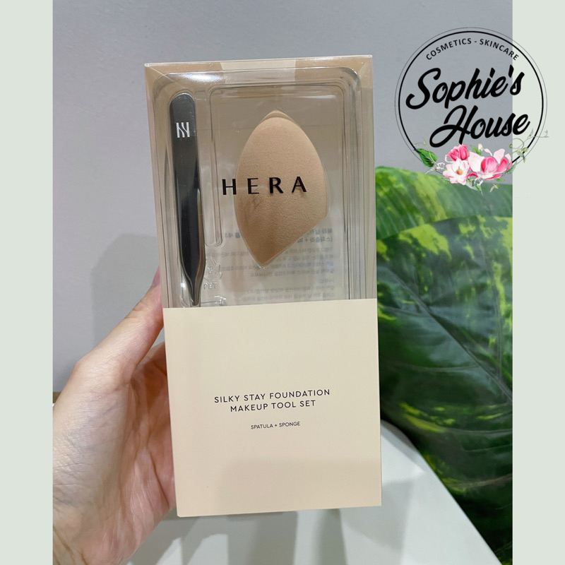 Set que tán nền + bông mút trang điểm HERA