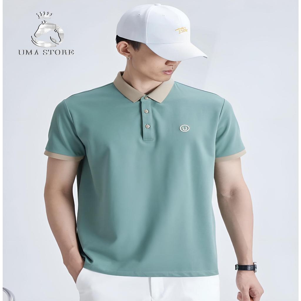 Áo Polo Nam UMA STORE Thêu Chữ U, Chất Liệu Vải Poly Dệt Kim Cao Cấp Thấm Hút Mồ Hôi, Áo Thun Nam Có Cổ Phối Màu  SPA05A