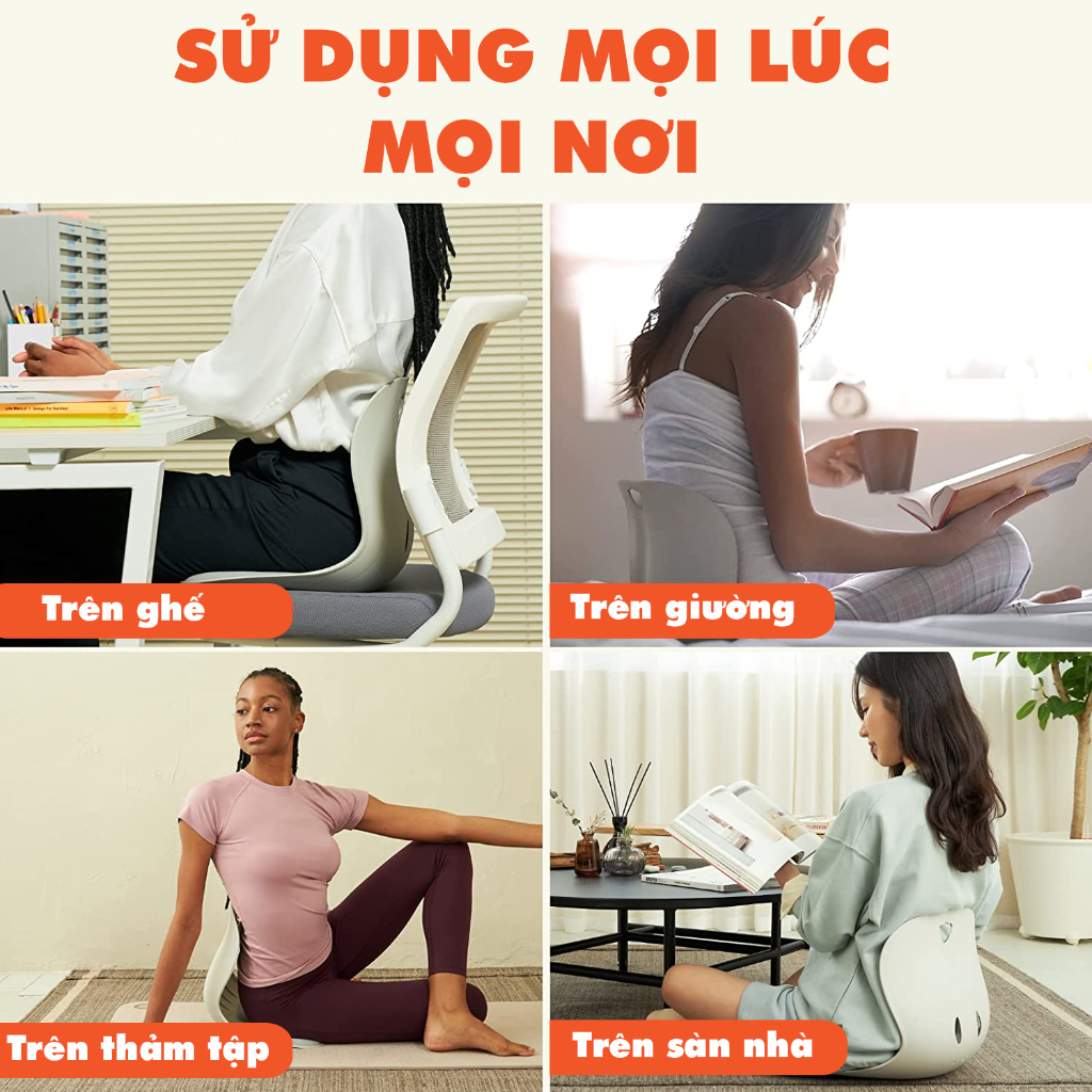 Ghế công thái học chống gù lưng, ghế văn phòng giúp ngồi thẳng lưng phù hợp trẻ em, sinh viên, văn phòng