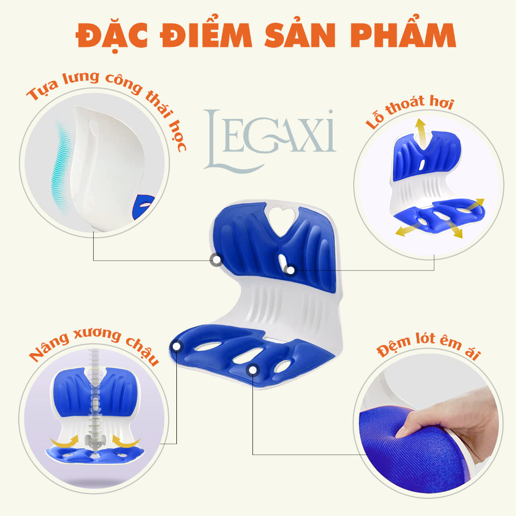 Ghế công thái học chống gù lưng, ghế văn phòng giúp ngồi thẳng lưng phù hợp trẻ em, sinh viên, văn phòng