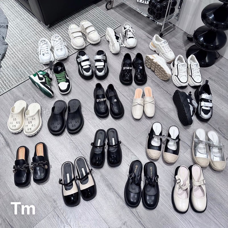 Giày sục quai ngang đính đá new ss2023 -fullbox