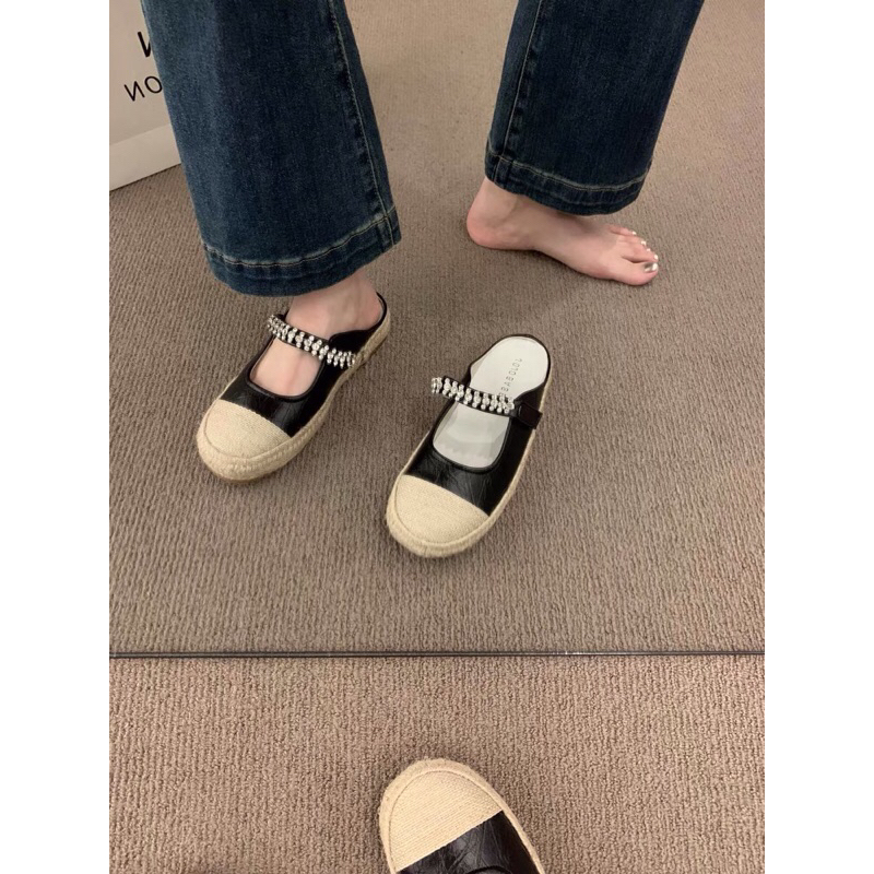 Giày sục quai ngang đính đá new ss2023 -fullbox