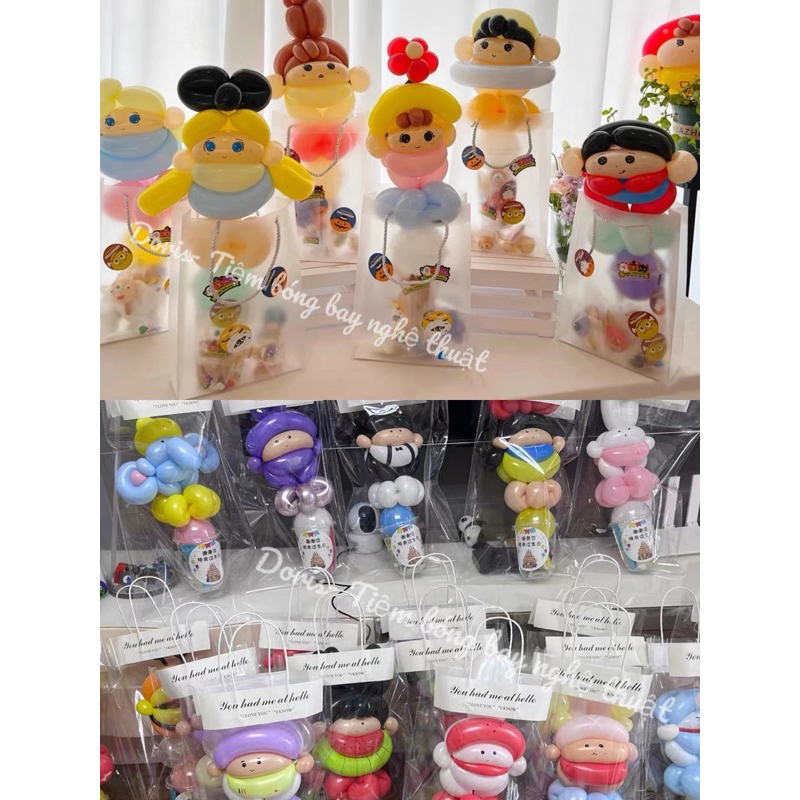 Ly nhựa đựng bóng bay tạo hình nhân vật 700ml nắp cầu