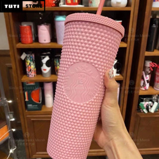 Ly starbuck 710ml sơn lì [FREESHIP] thiết kế nhựa PP 2 lớp an toàn không độc hại kèm ống hút, cốc uống nước