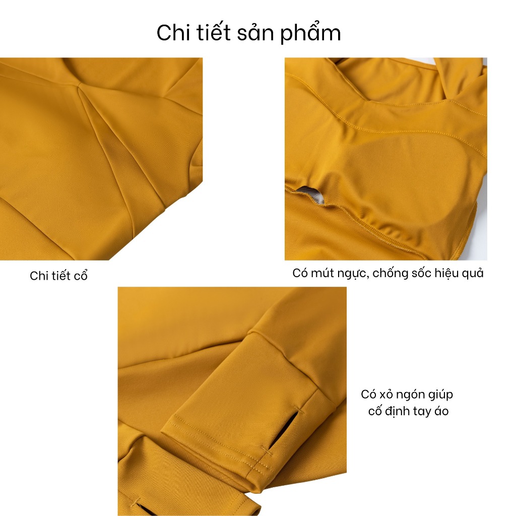 Áo Bra Thể Thao Croptop Nữ Own Ways Tập Gym Yoga Tay Dài Có Mút Ngực Có Xỏ Ngón Vải Mềm Ngoại Nhập OWAN502