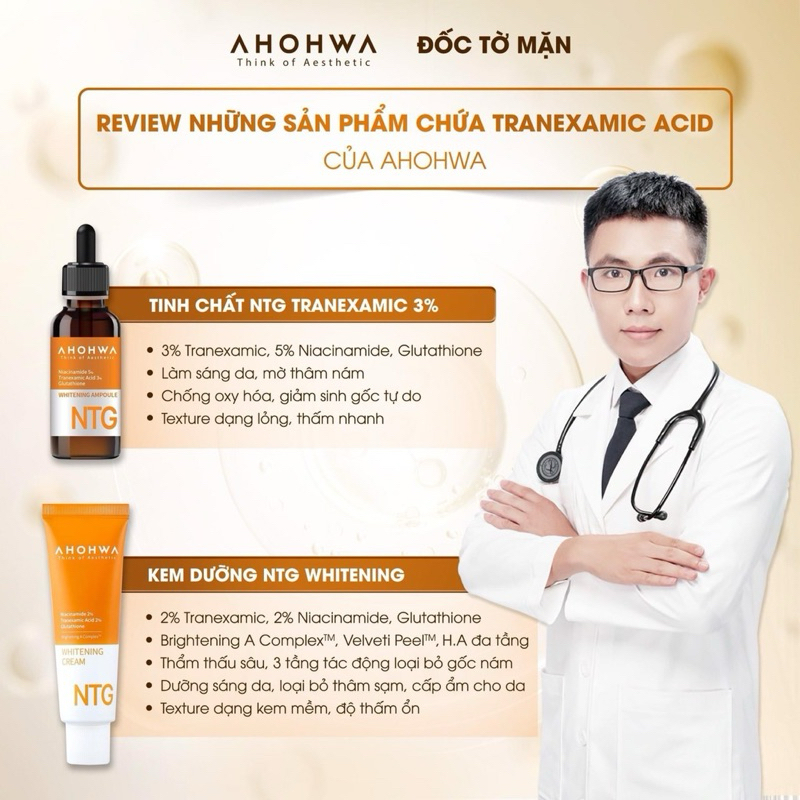 Ampoule NTG Serum Dưỡng Trắng Da , Mờ Thâm , Chống Lõa Hóa Ahohaw 30ml.