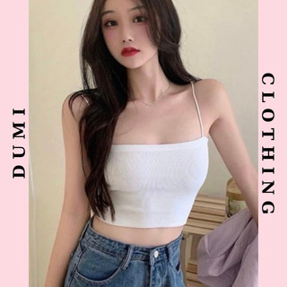 Áo hai dây , áo hai dây bản nhỏ sợi bún thun gân co giãn 4 chiều , áo hai dây dáng croptop DUMI