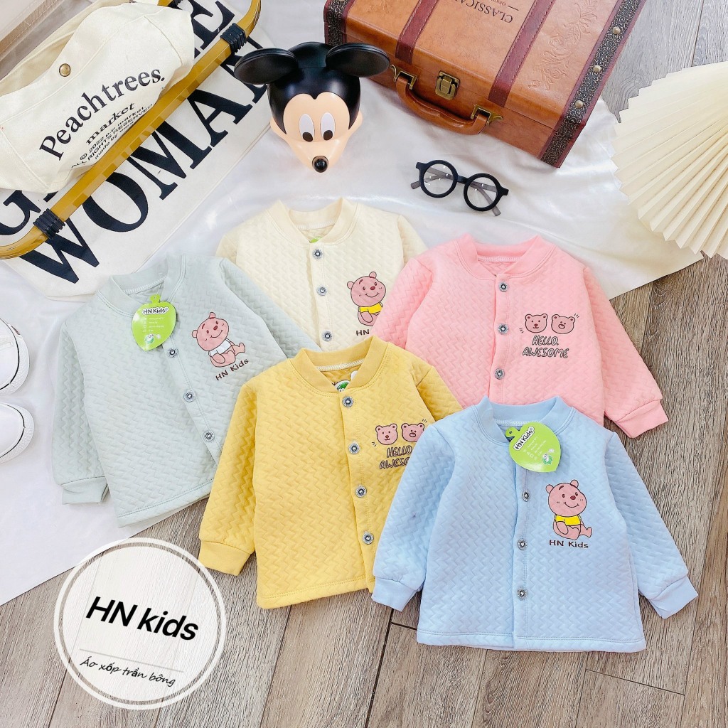 Áo khoác trần bông hnkids size 4-14kg