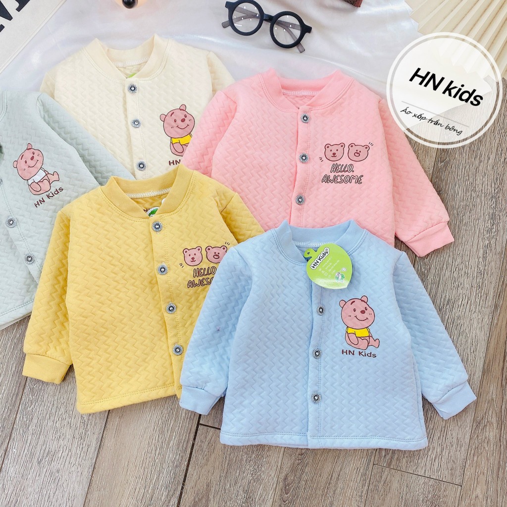 Áo khoác trần bông hnkids size 4-14kg