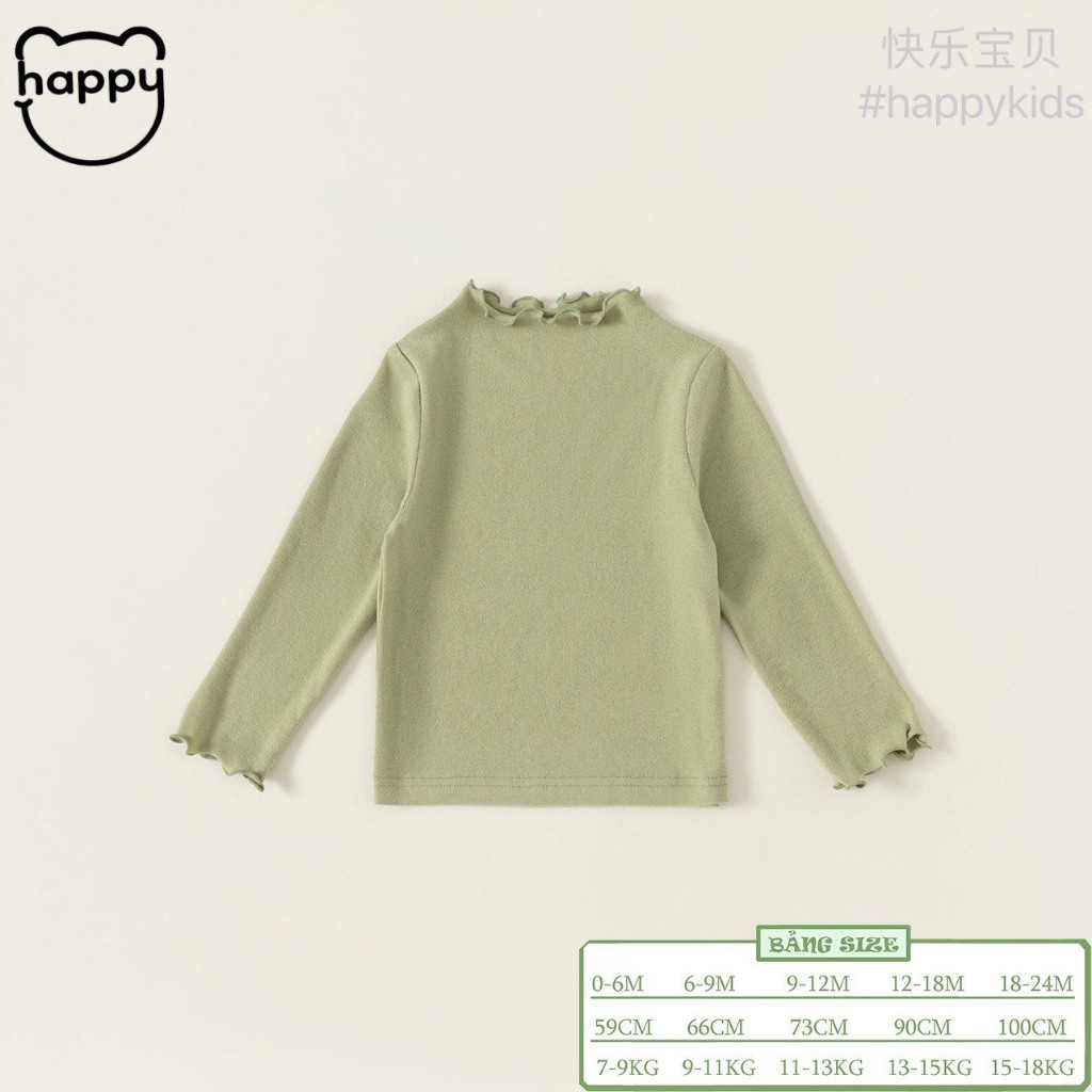 Áo cổ bèo cotton zip Hàn bé gái size 7-18kg